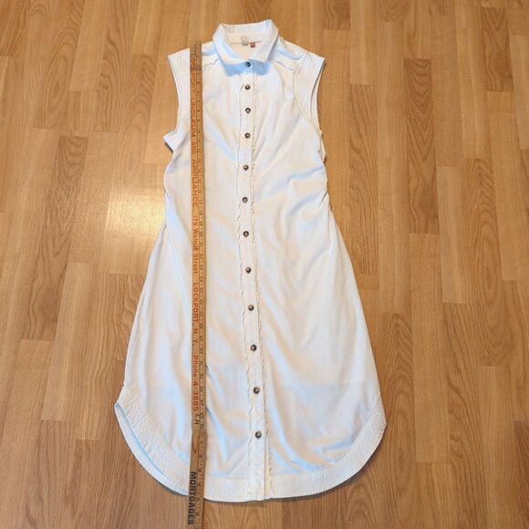 Anthropologie Pilcro Shirt Maxi Dress Womens 6 White Button Down Twill Collared - Picture 3 of 8